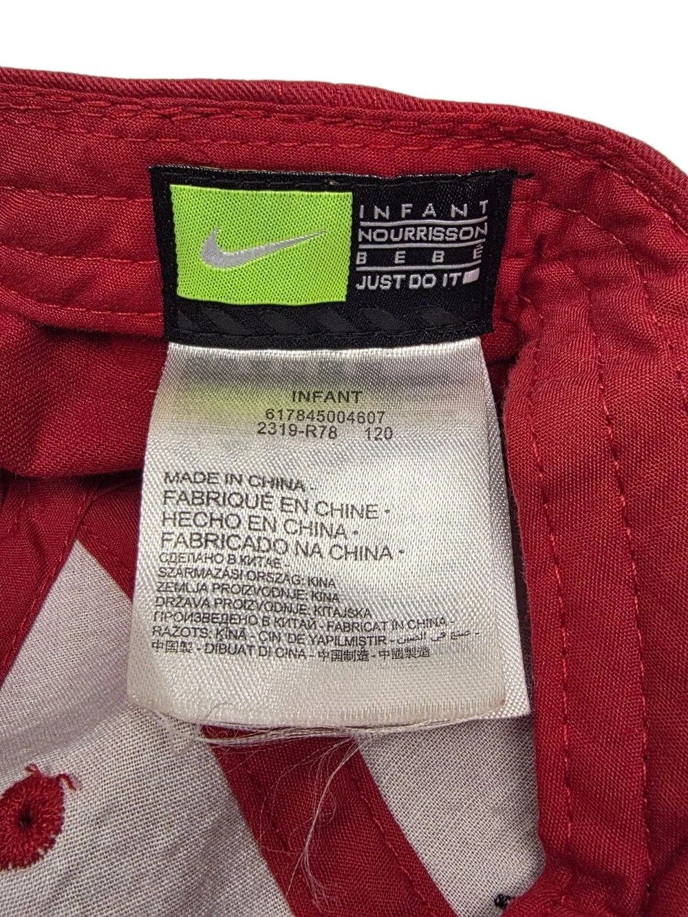 Nike Toddler Red Hat Cap Just Do It Swoosh Logo Adjustable Baseball